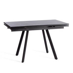 Кухонный раздвижной стол VIGO ЛДСП/HPL/металл,120x80x30х30х75 см, Мрамор чёрный/чёрный арт.19730 в Краснодаре
