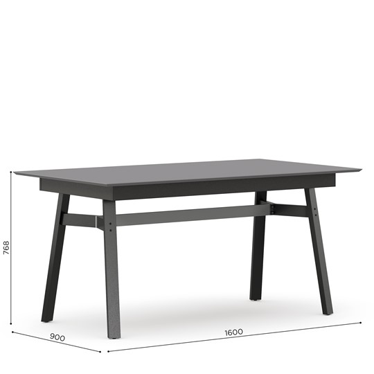 Кухонный стол 1600 Элиот ЛД 414.100.000, Оникс Серый/Чёрный в Армавире - изображение 3