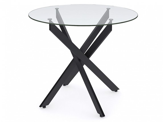 Стол обеденный Dikline R900 стекло/ножки черный металл в Краснодаре - изображение