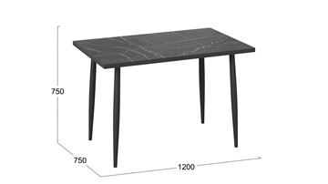 Обеденный стол Невада ДП1-02-08 (Черный мрамор/Черный матовый) в Краснодаре - предосмотр 3