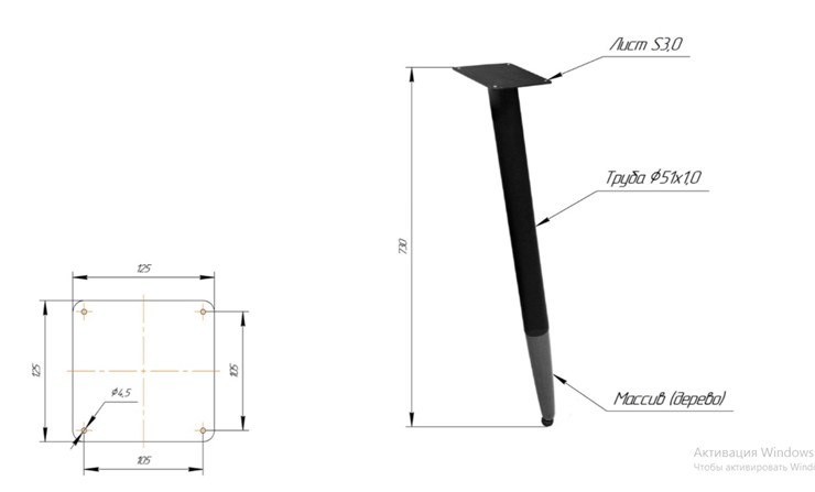 Стол кухонный SHT-TU12 (3 шт.)/ТT8 60/60 (черный/темный орех/прозрачный лак/коричневая сепия) в Армавире - изображение 1