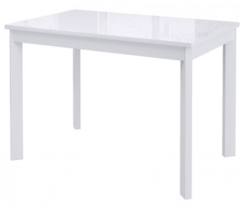 Кухонный раздвижной стол Dikline Ls110, стекло белое/ножки белые в Краснодаре