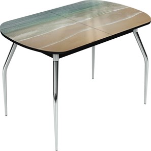 Раздвижной стол Ривьера исп.2 хром №5 (Exclusive h166/черный) в Сочи