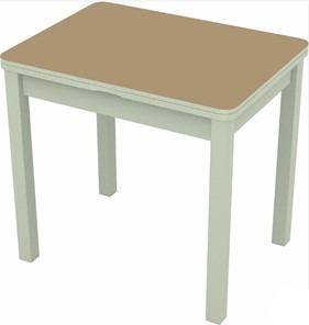 Кухонный раздвижной стол Бари дерево №8 (стекло капучино/белый) в Краснодаре