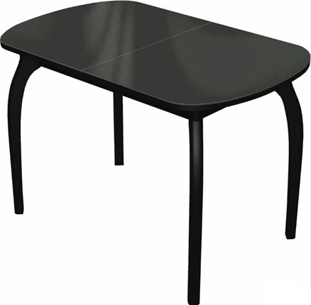 Кухонный стол раскладной Ривьера исп.1 дерево №1 (стекло черное/черный) в Краснодаре - изображение