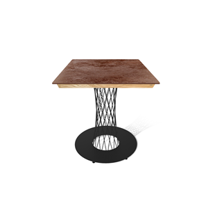 Керамический обеденный стол SHT-TU3-1/ТT8 60/60 (черный муар/прозрачный лак/коричневая сепия) в Армавире