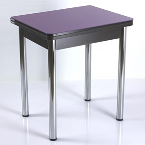 Кухонный пристенный стол СПА-01 СТ2, венге ЛДСП/стекло фиолетовый/39 прямые трубки хром в Краснодаре