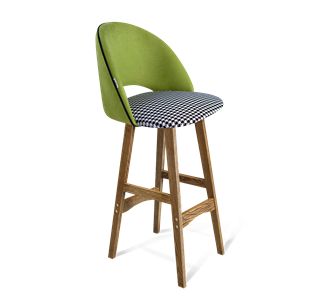 Барный стул SHT-ST34-3 / SHT-S65 (оливковый/гусиная лапка/дуб брашированный коричневый) в Краснодаре