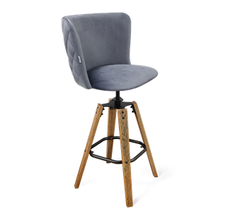 Барный стул SHT-ST36-3 / SHT-S93 (нейтральный серый/браш.коричневый/черный муар) в Сочи