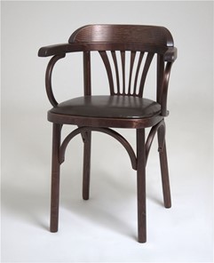 Обеденный стул Венский мягкий, кожзам коричневый/темный тон в Краснодаре