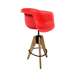 Барный стул SHT-ST31/S92 (красный/брашированный коричневый/черный муар) в Краснодаре