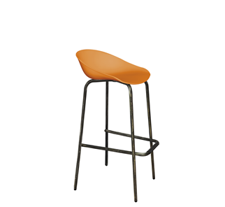 Барный стул SHT-ST19/S29 (оранжевый/черный муар/золотая патина) в Сочи