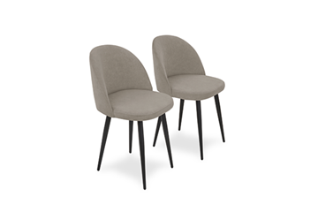 Комплект из 2-х кухонных стульев Лайт бежевый черные ножки в Сочи - предосмотр