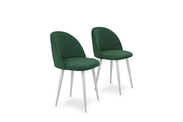 Комплект из 2-х  мягких стульев для кухни Brendoss Лайт изумрудный белые ножки в Сочи