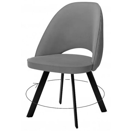 Обеденный стул 228 Поворотный, Микровелюр серый / опоры черные в Сочи - изображение