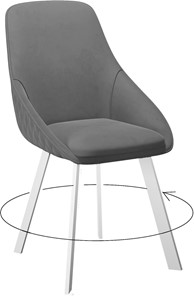 Мягкий стул 246 Поворотный, Микровелюр Z28 Темно-серый / опоры белые в Армавире