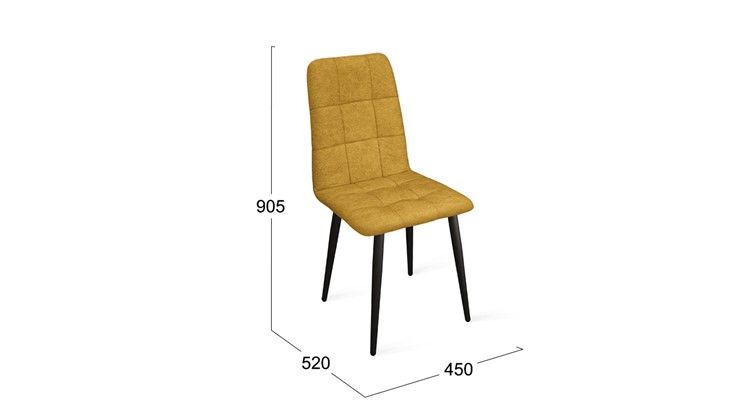 Обеденный стул Аспен К1С (Черный муар/Микровелюр Duna Curcuma) в Армавире - изображение 5
