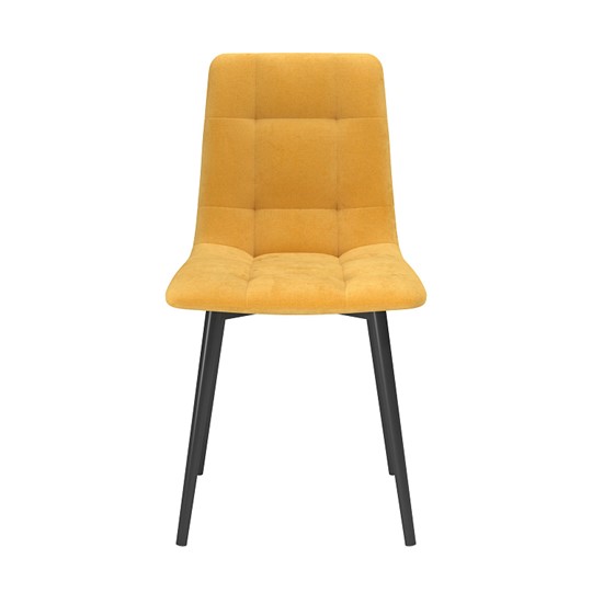 Обеденный стул Белла, велюр тенерифе куркума/Цвет металл черный в Армавире - изображение 1