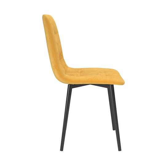 Обеденный стул Белла, велюр тенерифе куркума/Цвет металл черный в Армавире - изображение 2