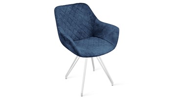 Обеденный стул Дастин К4 (Белый матовый/Микровелюр Wellmart Blue) в Армавире