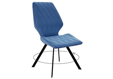 Обеденный стул DikLine 243 поворотный B8 BLUE, ножки черные в Новороссийске