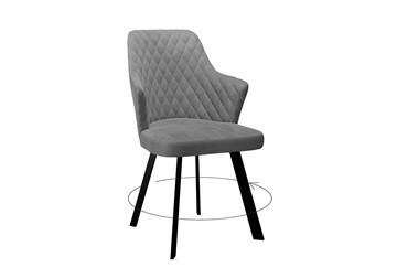 Обеденный стул DikLine 245 поворотный, C56 серый, ножки черные в Краснодаре - предосмотр