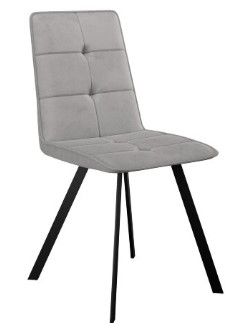 Кухонный стул DikLine 280 Микровелюр B22 Grey ножки черные в Армавире - изображение