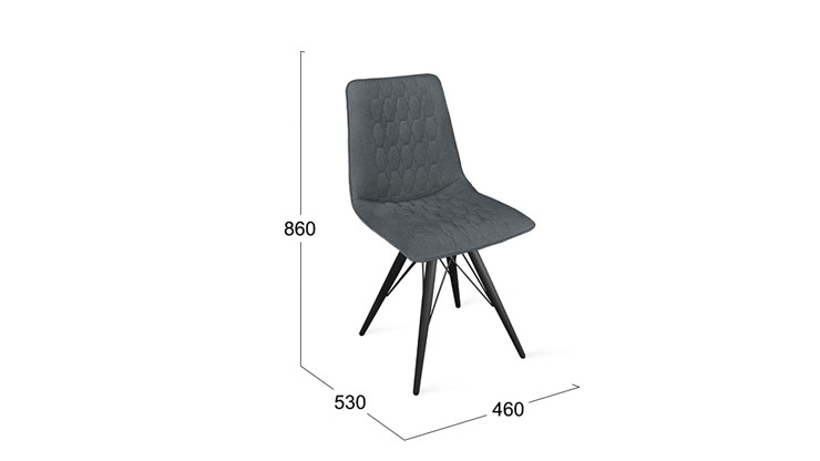 Обеденный стул Хьюго К3 (Черный муар/Микровелюр Jercy Graphite) в Краснодаре - изображение 5