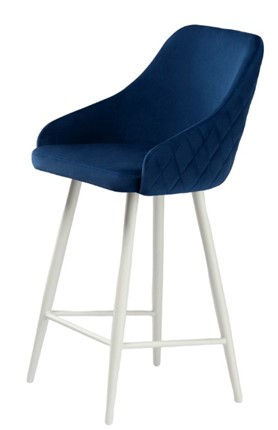 Обеденный стул Сальса Полубарная, Велюр CATALANA 16 (синий) / Белый муар в Армавире - изображение