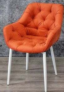 Кухонный стул Саваж оранжевый, ножки белые в Армавире