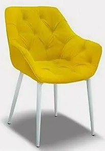 Мягкий стул Саваж желтый, ножки белые в Новороссийске