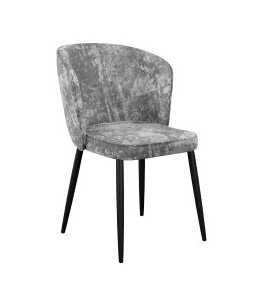 Обеденный стул DikLine 347 микровелюр M13 светло-серый, ножки черные, кант в цвет в Армавире