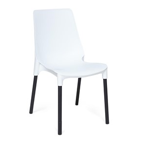 Обеденный стул GENIUS (mod 75) 46x56x84 белый/черные ножки арт.12829 в Краснодаре