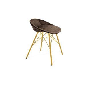 Обеденный стул SHT-ST19-SF1 / SHT-S37 (кофейный трюфель/золото) в Краснодаре - предосмотр