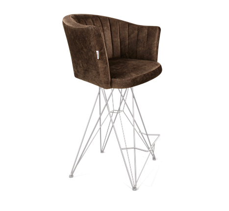 Полубарный стул SHT-ST42-1 / SHT-S66-1 (кофейный трюфель/хром лак) в Сочи - изображение