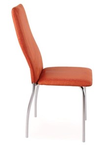 Кухонный стул Волна, каркас хром люкс, нубук -  оранжевый в Краснодаре - предосмотр