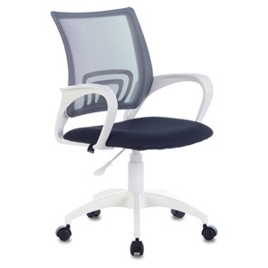 Офисное кресло Brabix Fly MG-396W (с подлокотниками, пластик белый, сетка, темно-серое) 532400 в Сочи