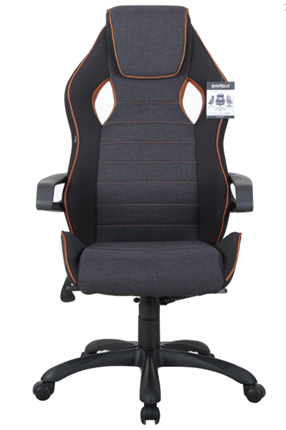 Кресло компьютерное Brabix Techno Pro GM-003 (ткань, черное/серое, вставки оранжевые) в Краснодаре - изображение