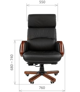 Компьютерное кресло CHAIRMAN 417 кожа черная в Новороссийске - предосмотр 1