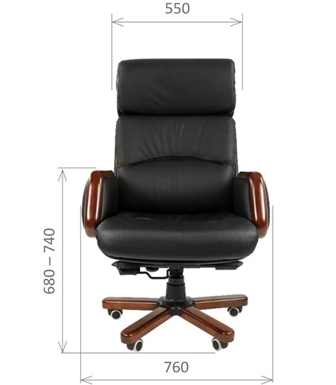Компьютерное кресло CHAIRMAN 417 кожа черная в Сочи - изображение 1