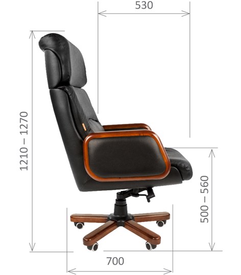 Компьютерное кресло CHAIRMAN 417 кожа черная в Новороссийске - изображение 2