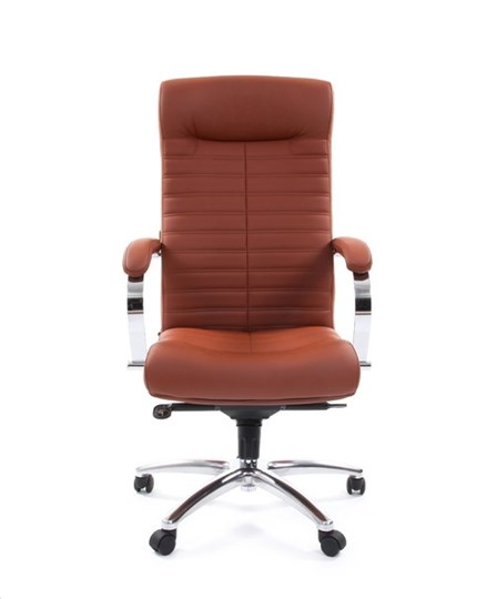 Кресло компьютерное CHAIRMAN 480 Экокожа Terra 111 (коричневая) в Сочи - изображение 1