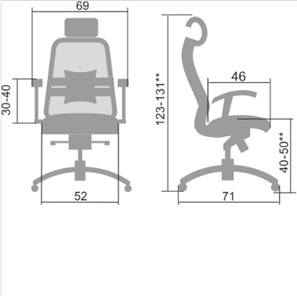 Офисное кресло Samurai S-3.04, синий в Краснодаре - предосмотр 4