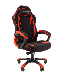 Кресло игровое CHAIRMAN GAME 28 Полиэстер комбинированная ткань красный/черный в Новороссийске