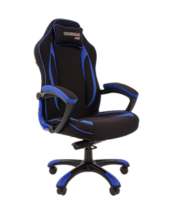 Кресло игровое CHAIRMAN GAME 28 Полиэстер комбинированная ткань синий/черный в Краснодаре