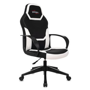 Кресло офисное BRABIX "Alpha GM-018", ткань/экокожа, черное/белое, 532640, GM-018_532640 в Краснодаре