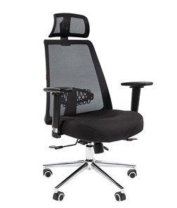 Кресло компьютерное CHAIRMAN 535 LUX сетчатый акрил черный / полиэстер черный в Краснодаре