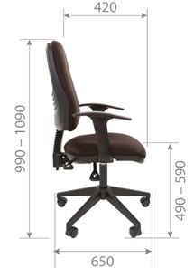 Кресло офисное CHAIRMAN 661 Ткань стандарт 15-21 черная в Краснодаре - предосмотр 4