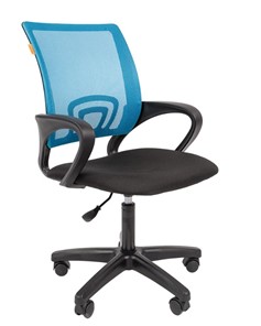 Кресло компьютерное CHAIRMAN 696 black LT, голубое в Армавире