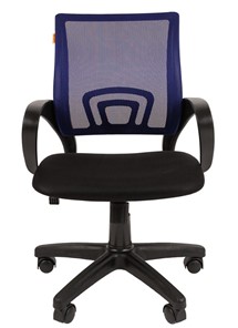 Кресло офисное CHAIRMAN 696 black Сетчатый акрил DW61 синий в Новороссийске - предосмотр 1